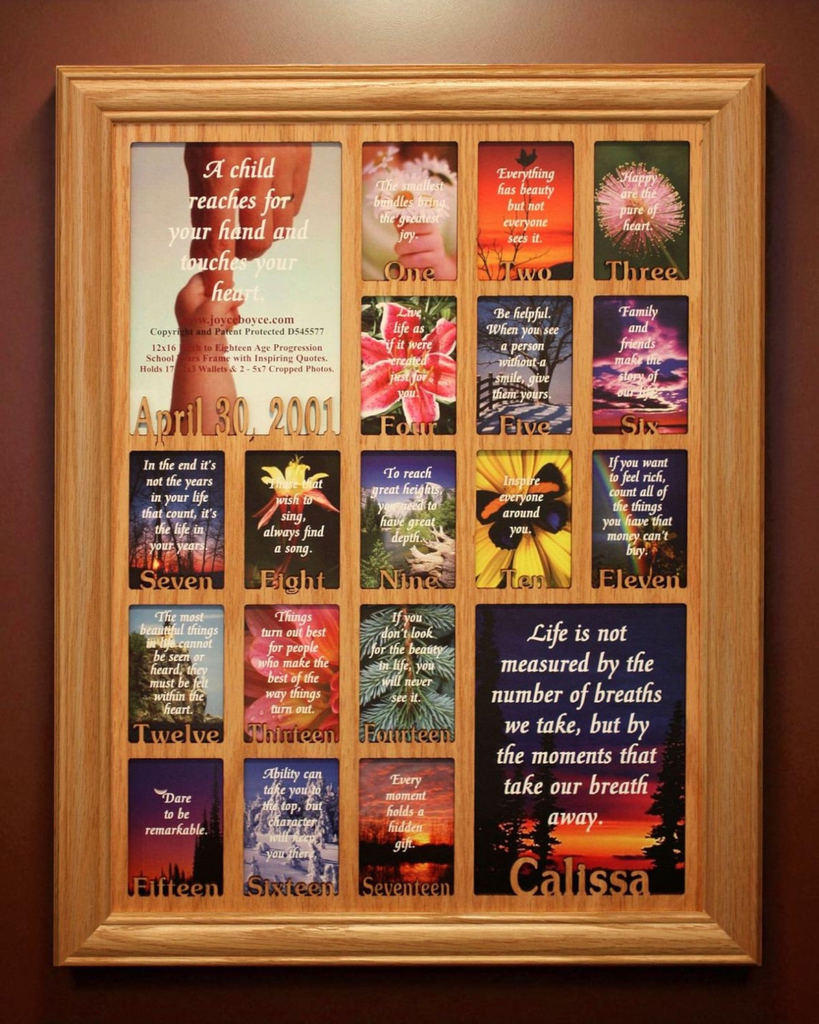 Personalized Age Progression Frame | Birth to Eighteen Keepsake