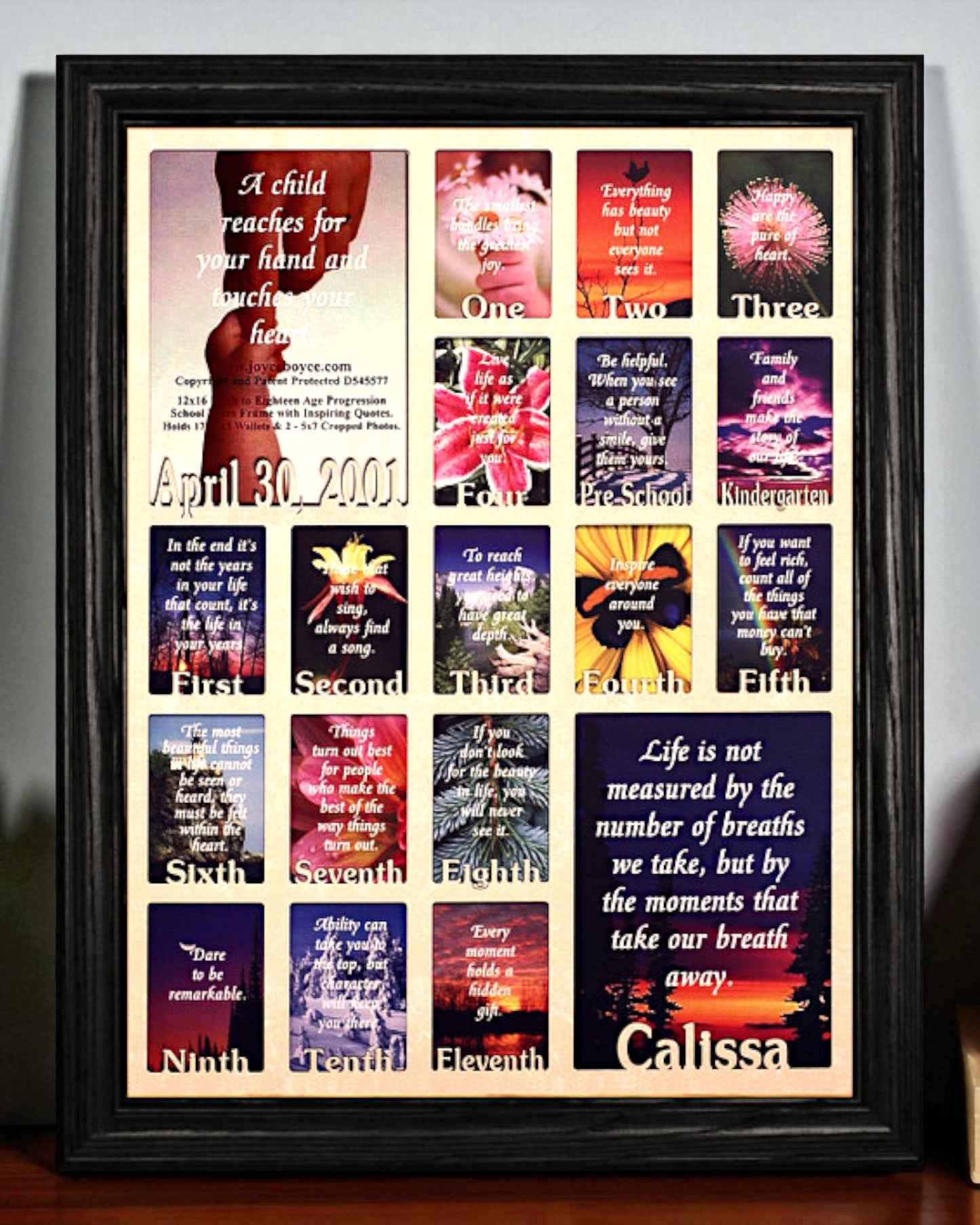 Personalized School Years Picture Frame | Birth to Senior (Letters)