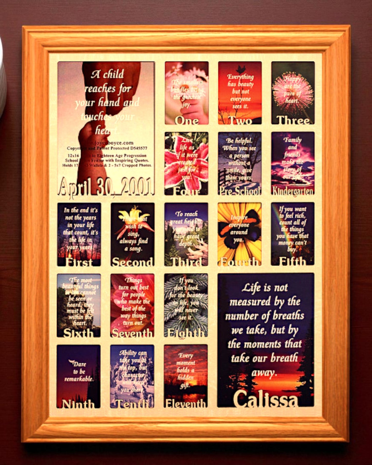 Personalized School Years Picture Frame | Birth to Senior (Letters)