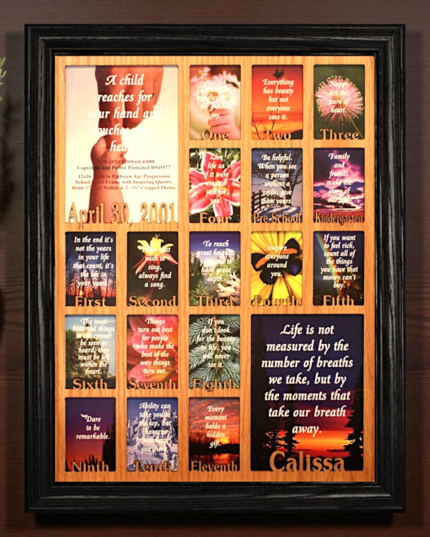 Personalized School Years Picture Frame | Birth to Senior (Letters)