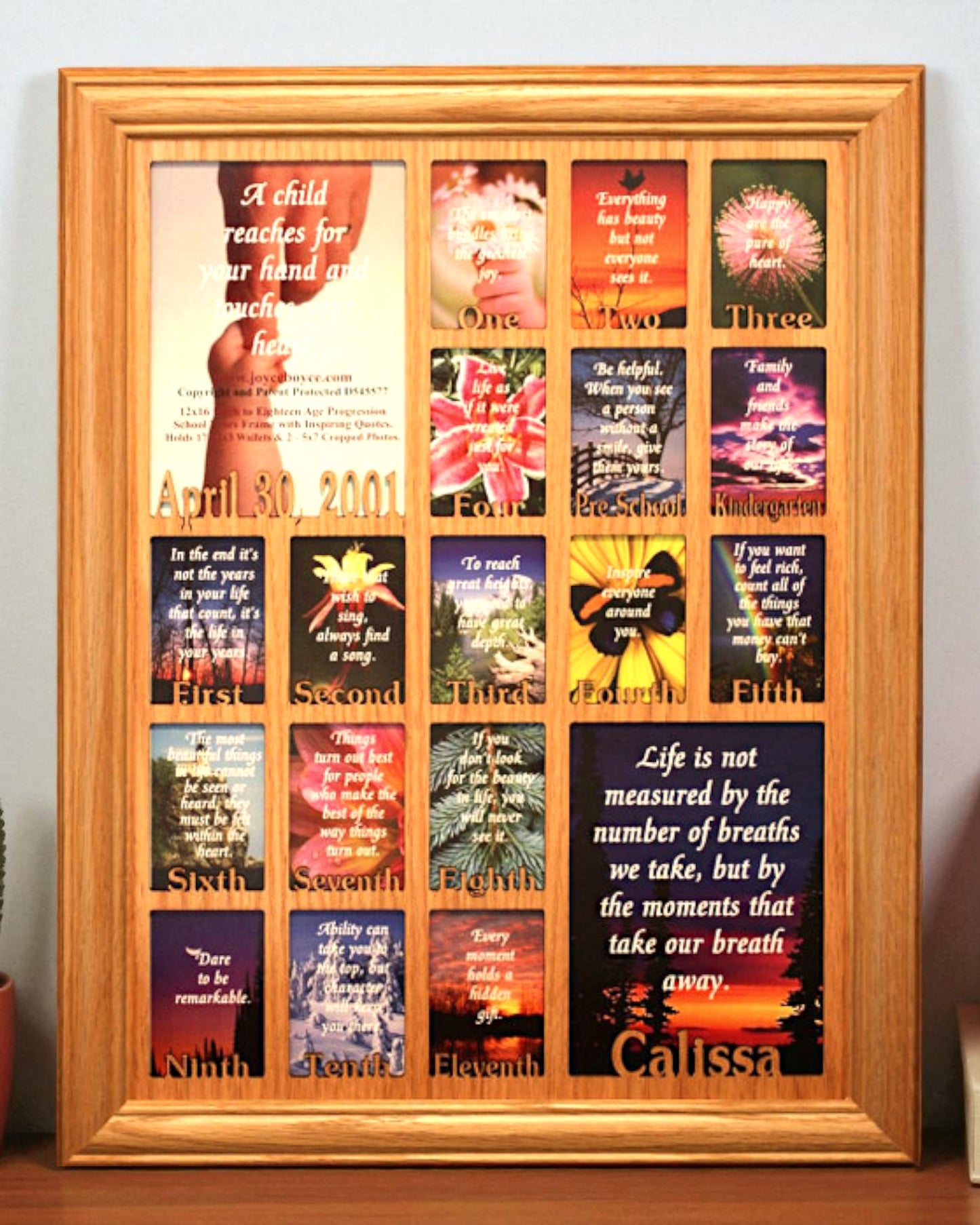 Personalized School Years Picture Frame | Birth to Senior (Letters)
