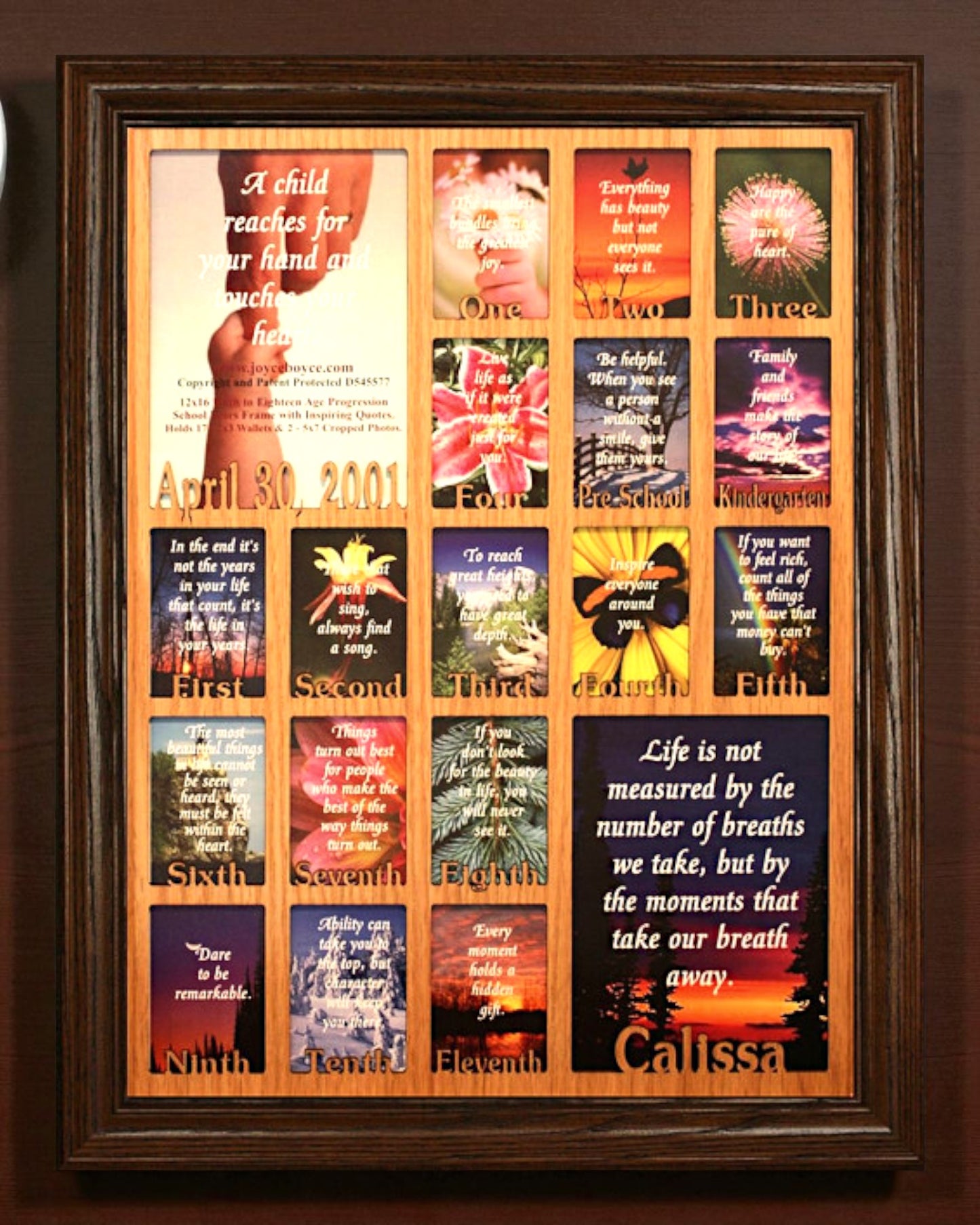 Personalized School Years Picture Frame | Birth to Senior (Letters)