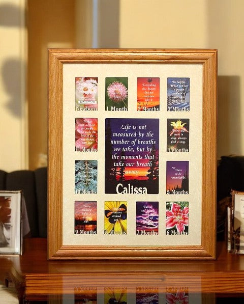 Personalized Newborn Picture Frame | Centered Baby's 1st Year