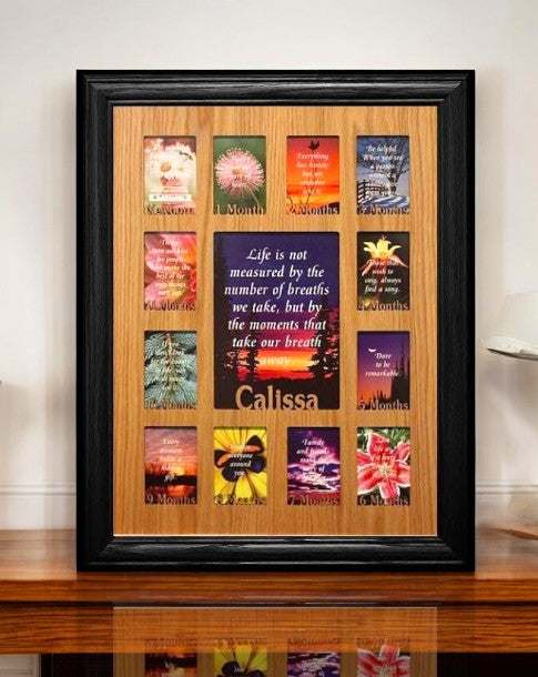 Personalized Newborn Picture Frame | Centered Baby's 1st Year