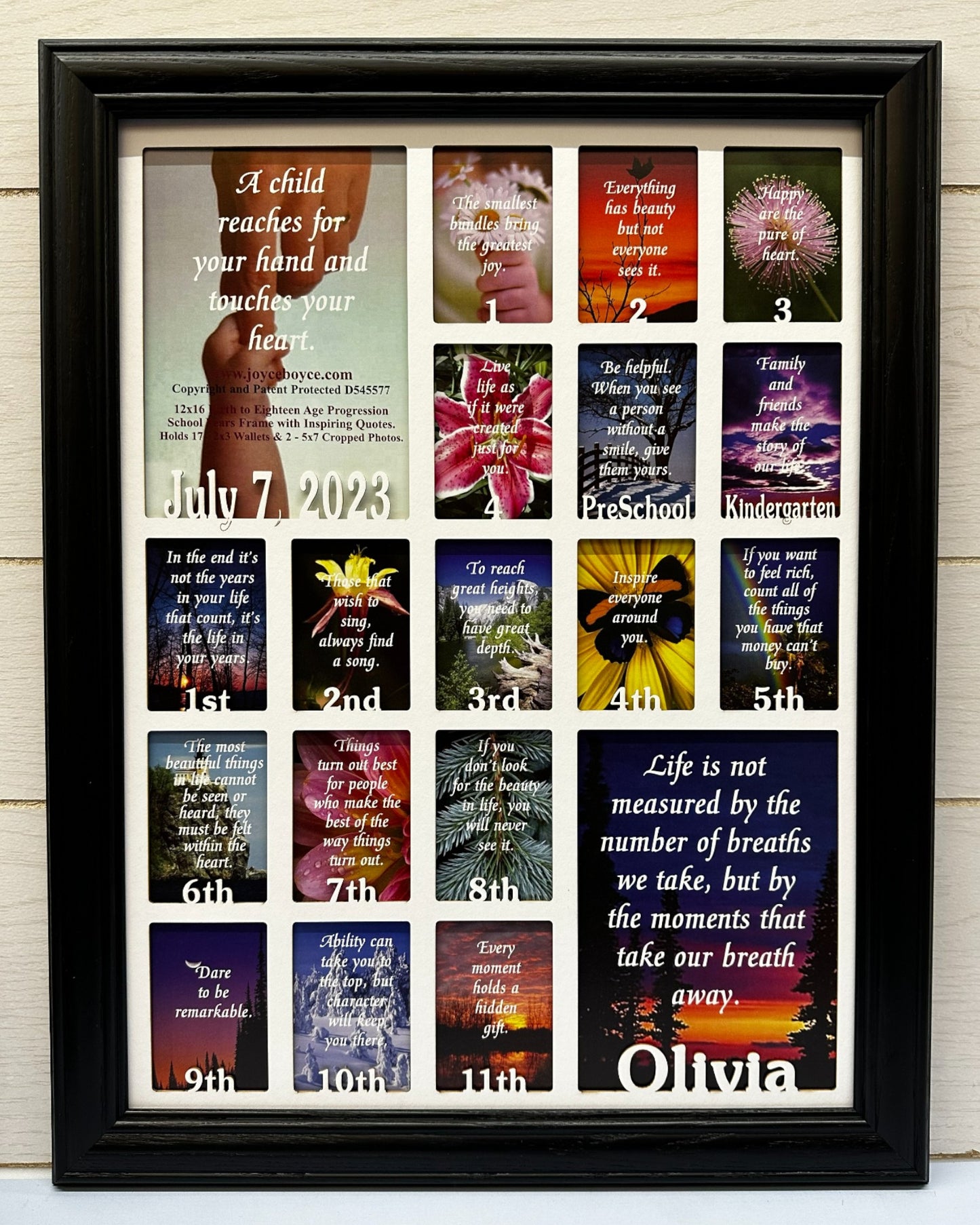 Personalized School Years Picture Frame | Birth to Senior (Numbers)