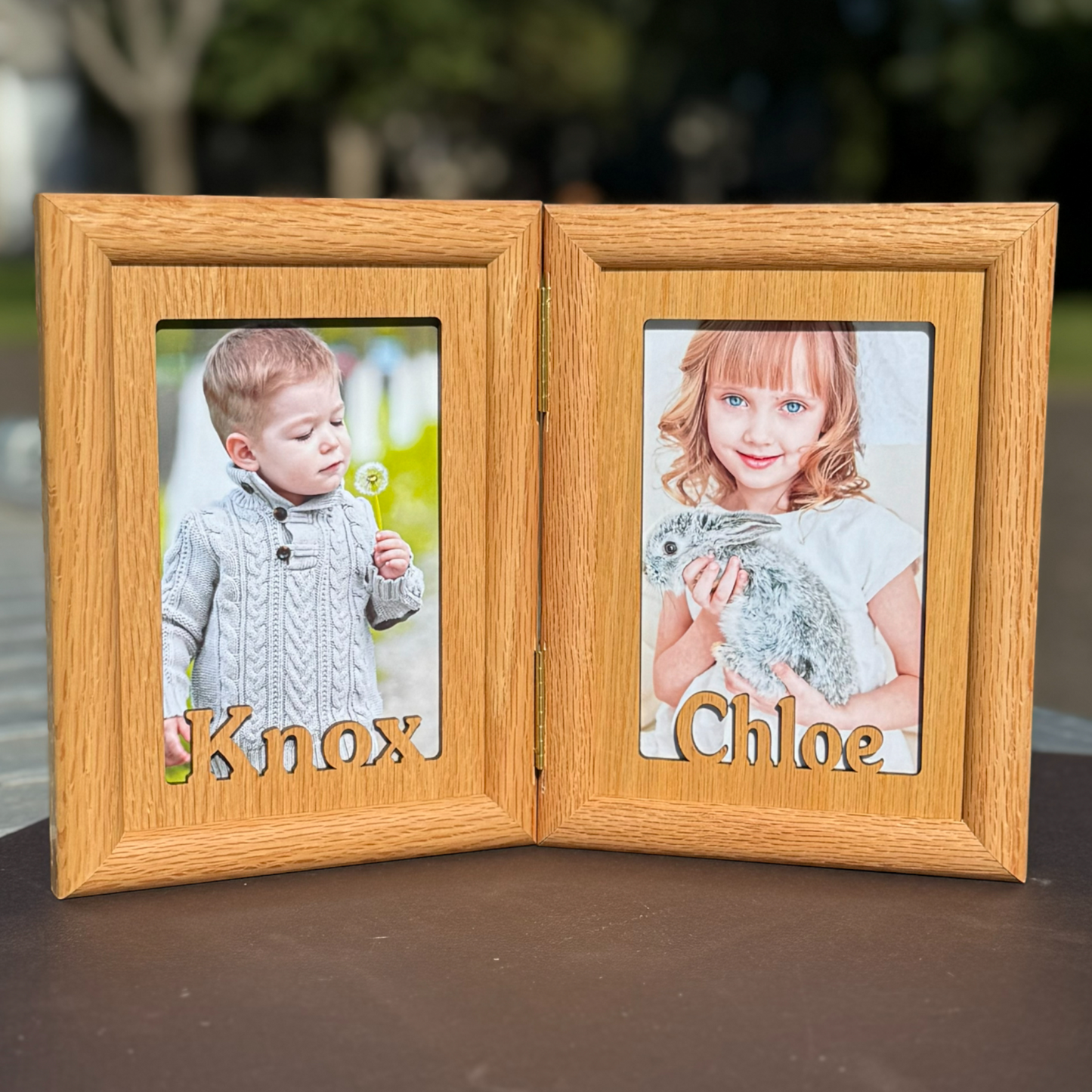 Hinged Picture Frame | Personalized Name Tabletop Photo Display