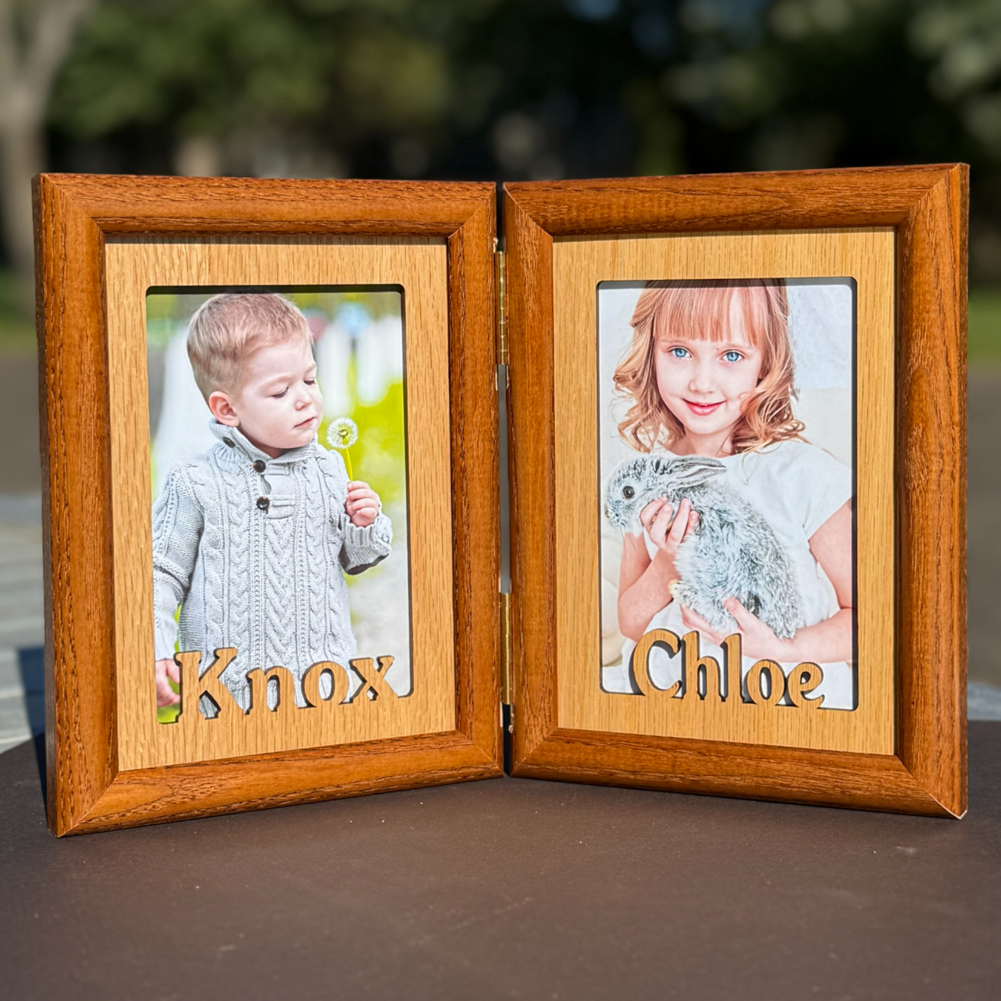 Hinged Picture Frame | Personalized Name Tabletop Photo Display