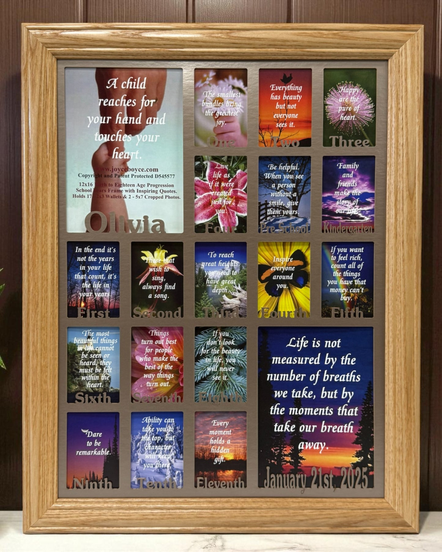Personalized School Years Picture Frame | Birth to Senior (Letters)