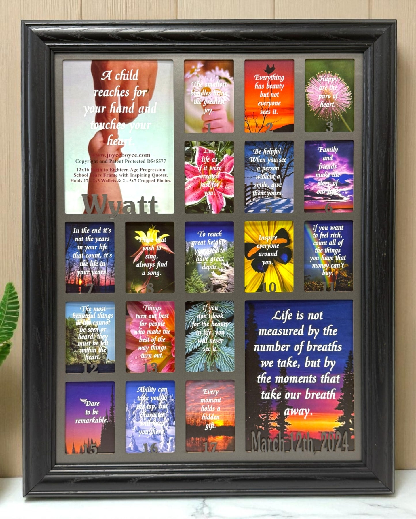 Personalized Age Progression Frame | Birth to Eighteen (Numbers)