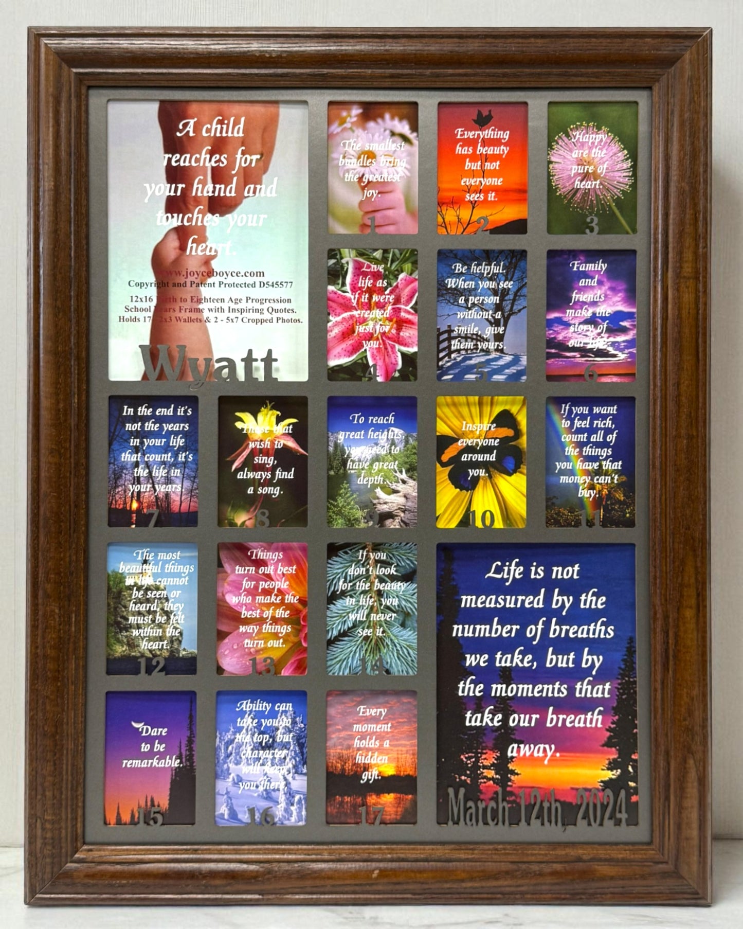 Personalized Age Progression Frame | Birth to Eighteen (Numbers)