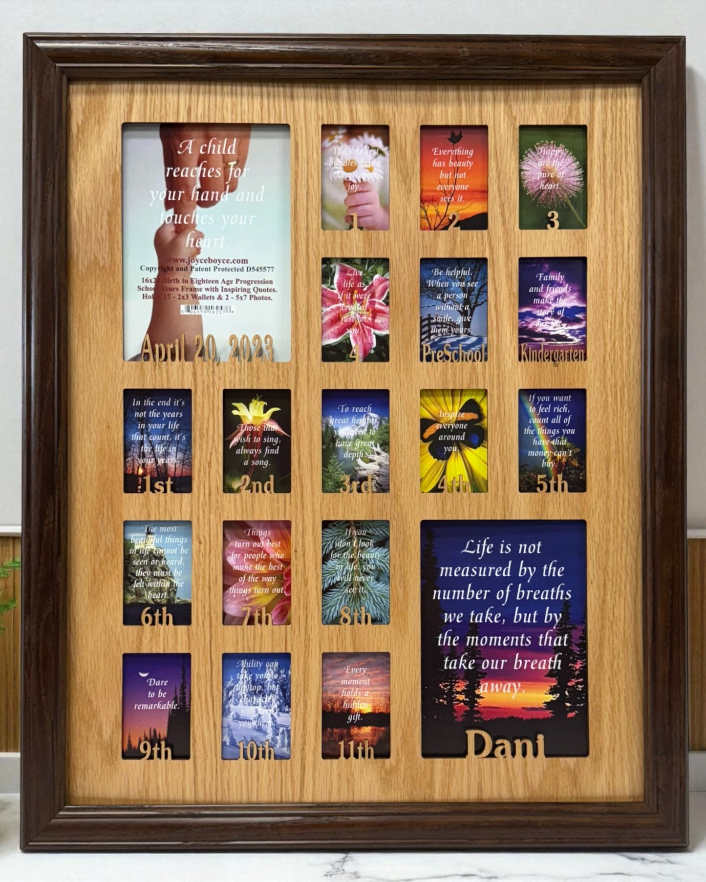 Personalized School Years Picture Frame | Birth to Senior (Numbers)