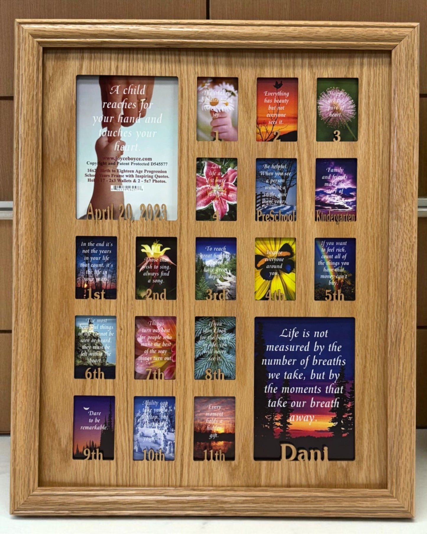 Personalized School Years Picture Frame | Birth to Senior (Numbers)