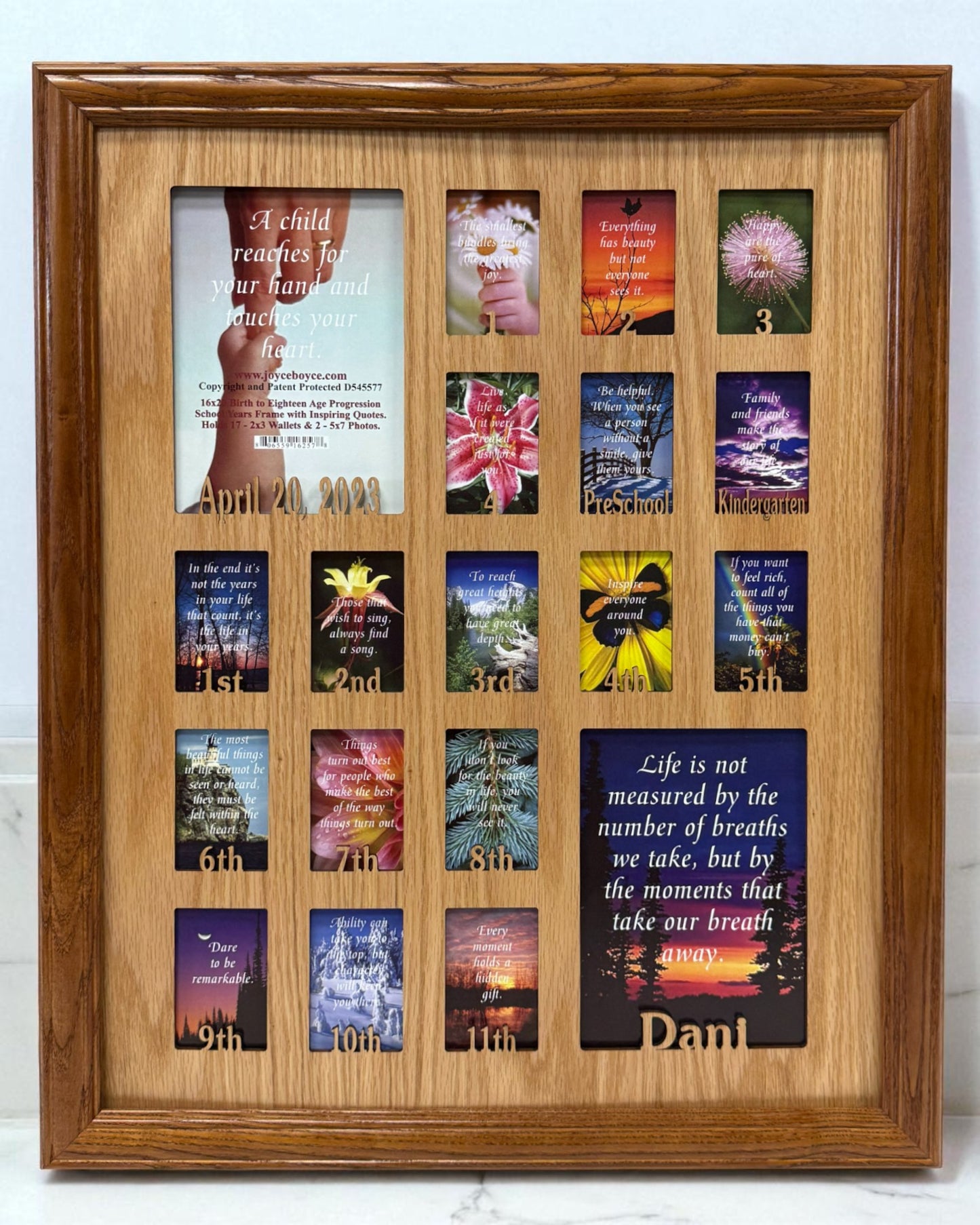 Personalized School Years Picture Frame | Birth to Senior (Numbers)
