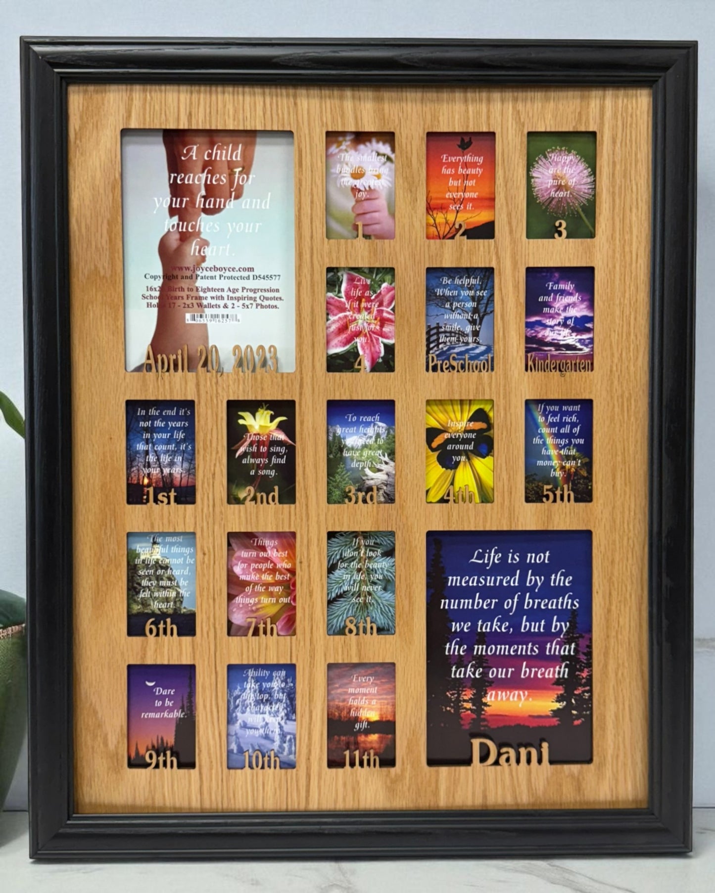 Personalized School Years Picture Frame | Birth to Senior (Numbers)