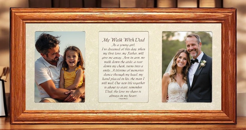 Father of the Bride Picture Frame with Poetry | My Walk With Dad