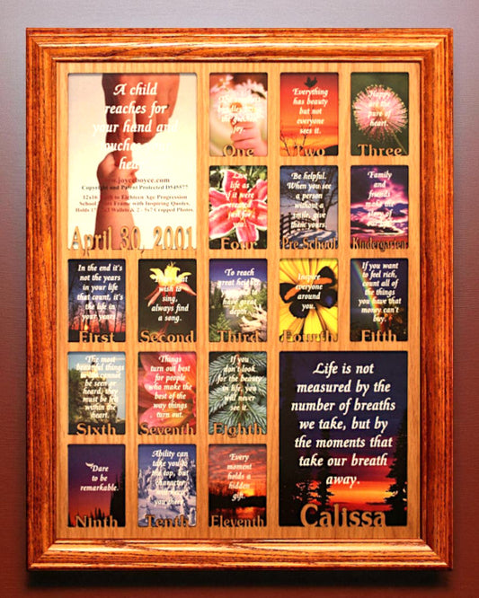 Personalized School Years Picture Frame | Birth to Senior (Letters)