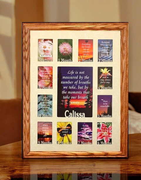 Personalized Newborn Picture Frame | Centered Baby's 1st Year