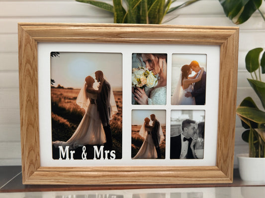 Personalized Wedding Picture Frame with “Mr & Mrs” and 4x6 photo