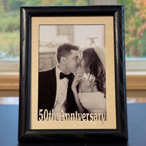 Anniversary Picture Frame personalized with 25th Anniversary laser-cut text