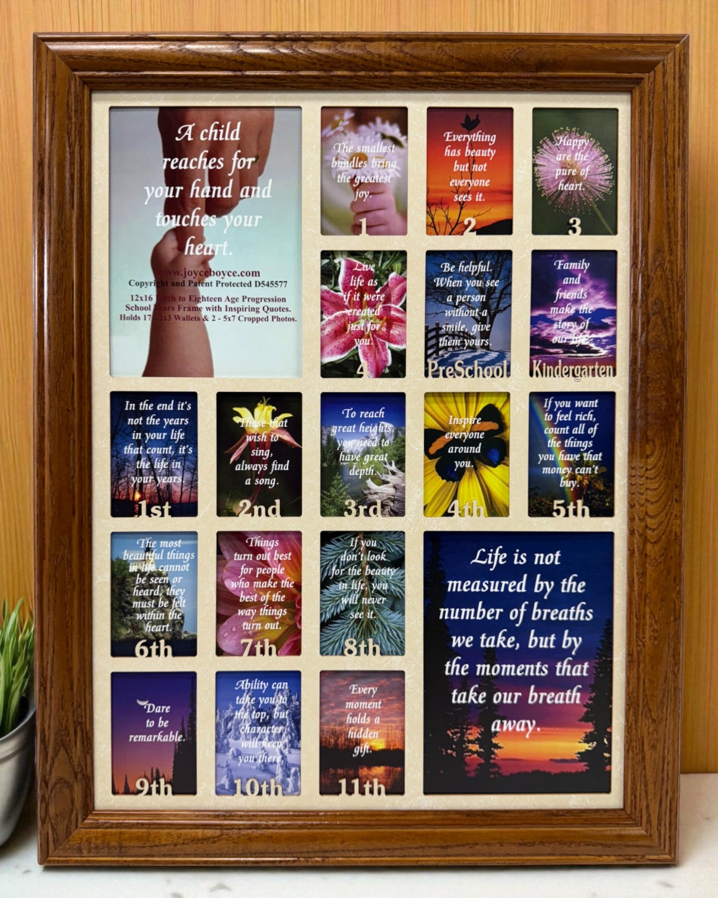 School Years Picture Frame | Birth to Senior (Numbers) Wall Hung