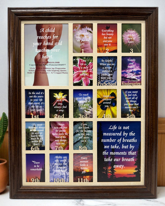 School Years Picture Frame | Birth to Senior (Numbers) Wall Hung