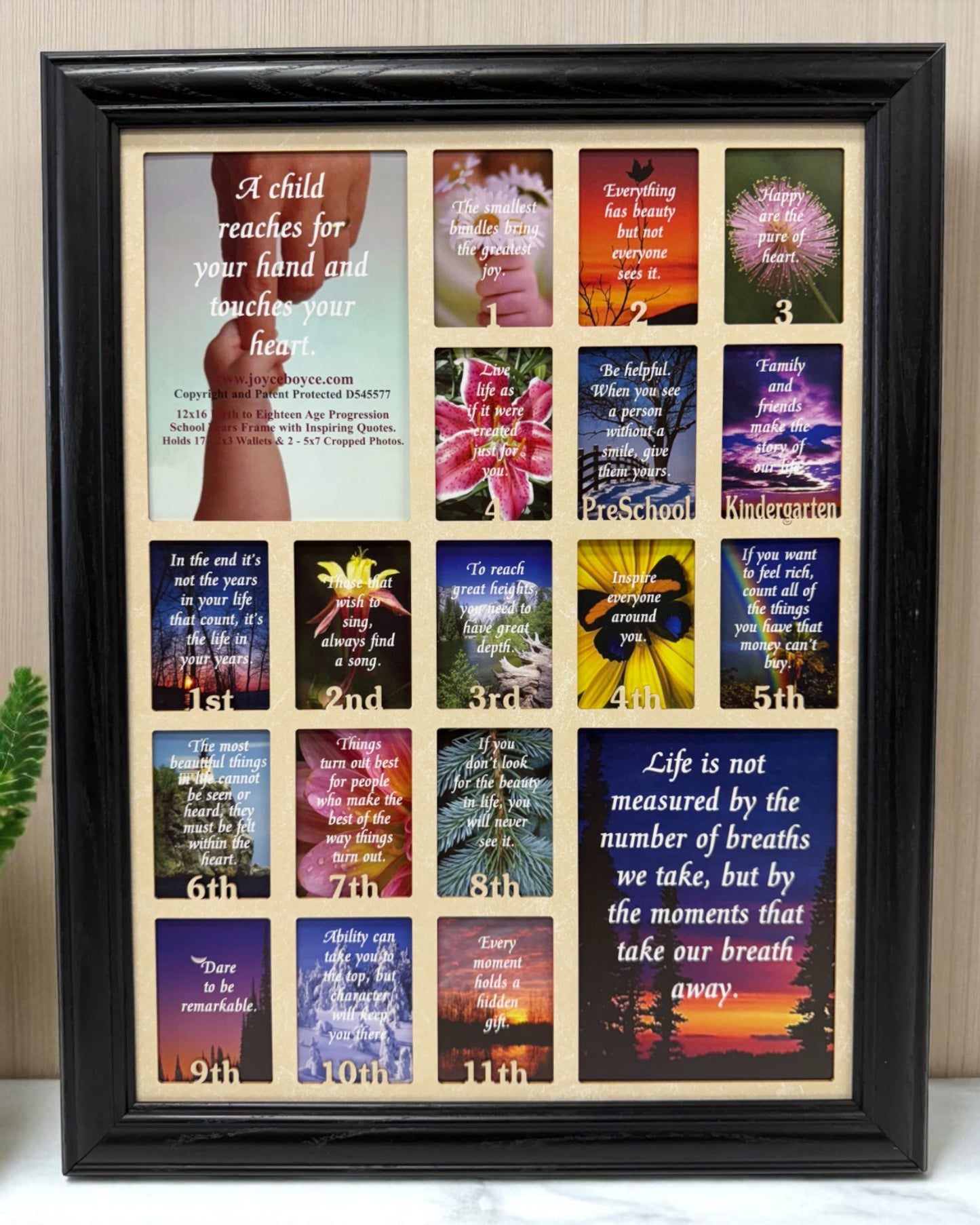 School Years Picture Frame | Birth to Senior (Numbers) Wall Hung