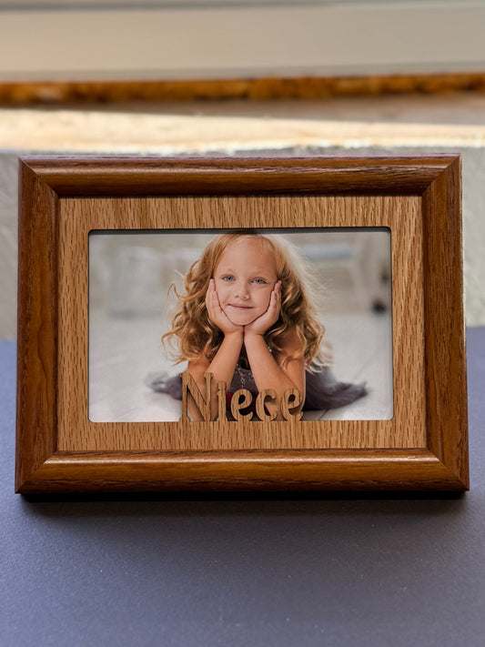 Family Picture Frame personalized with “Aunt” laser-cut text Family Picture Frame | Extended Family
