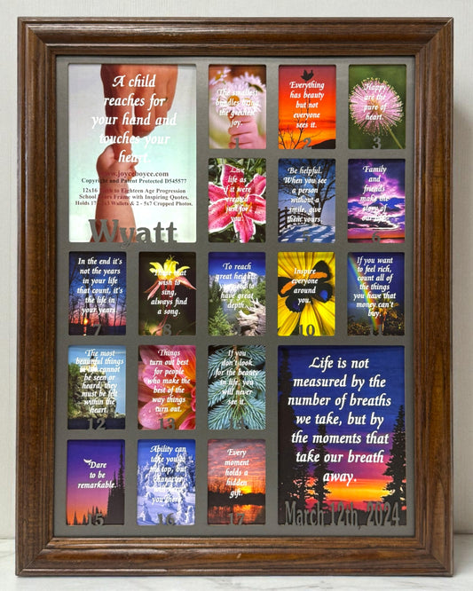 Personalized Age Progression Frame | Birth to Eighteen (Numbers)