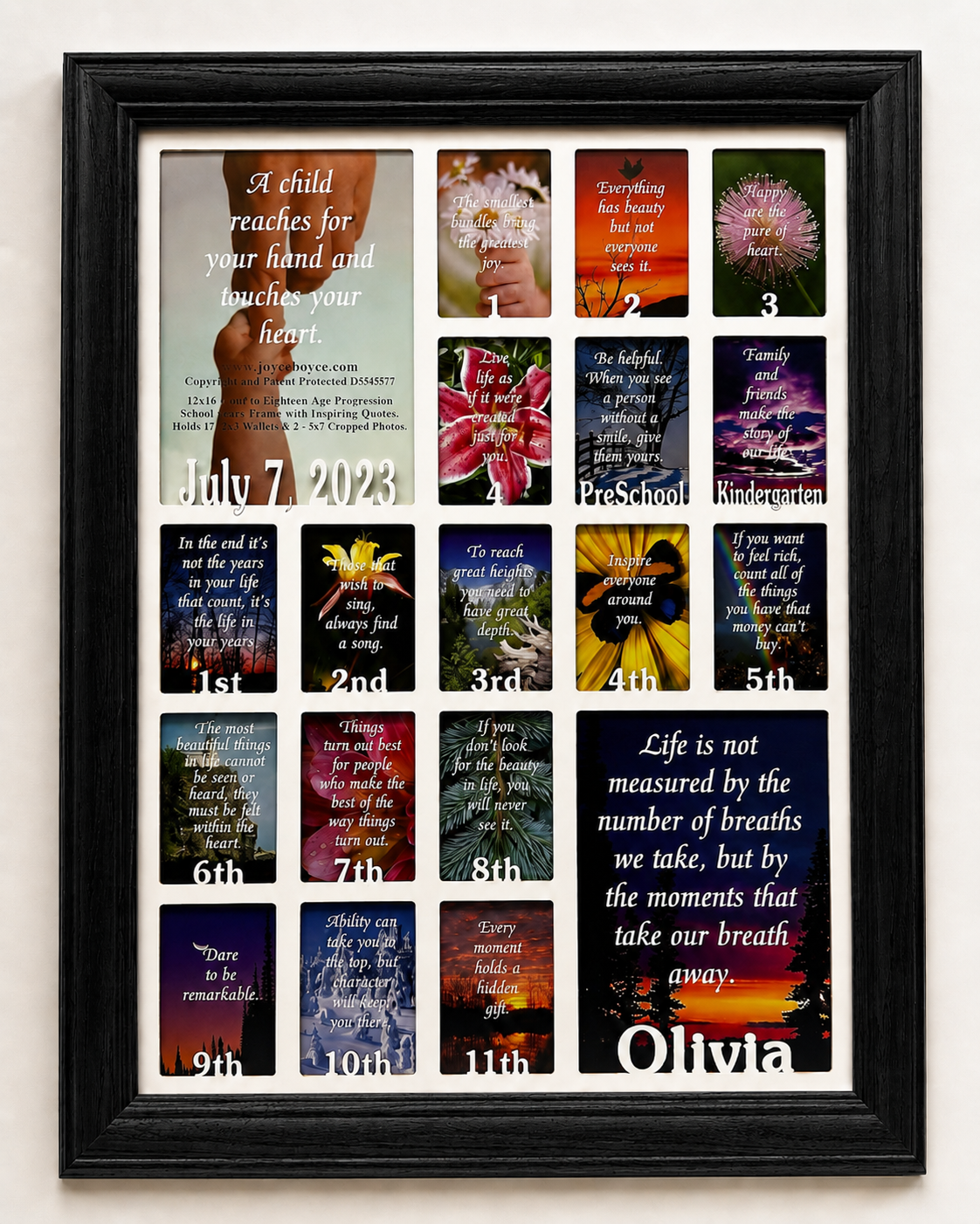 Personalized School Years Picture Frame | Birth to Senior (Numbers)