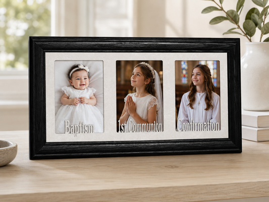 Baptism, 1st Communion & Confirmation Picture Frame | Personalized Christian Gift | Religious Photo Display